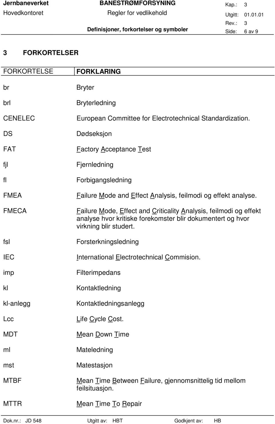 Failure Mode, Effect and Criticality Analysis, feilmodi og effekt analyse hvor kritiske forekomster blir dokumentert og hvor virkning blir studert.