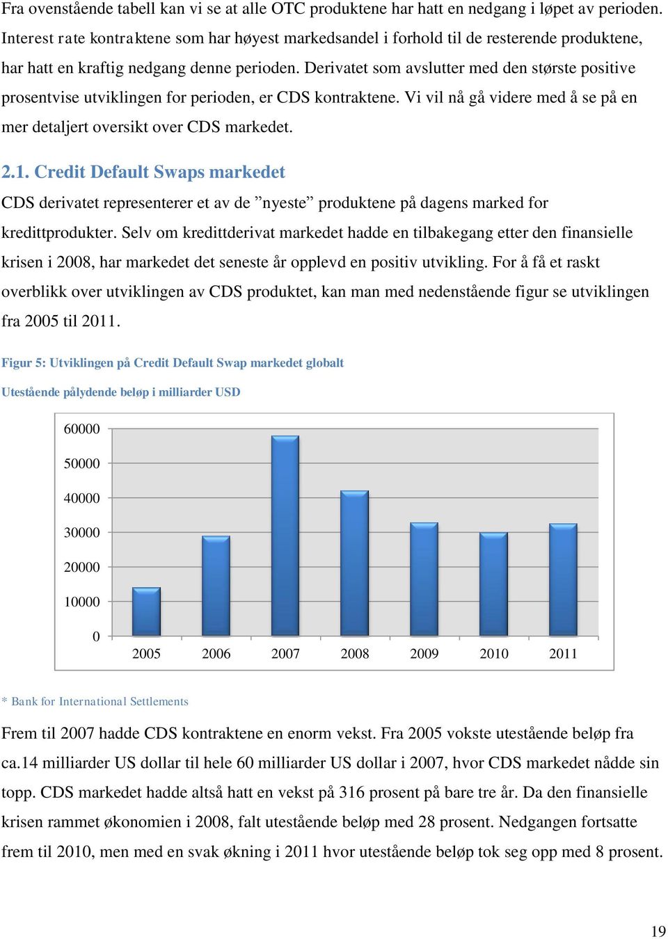 Derivatet som avslutter med den største positive prosentvise utviklingen for perioden, er CDS kontraktene. Vi vil nå gå videre med å se på en mer detaljert oversikt over CDS markedet. 2.1.