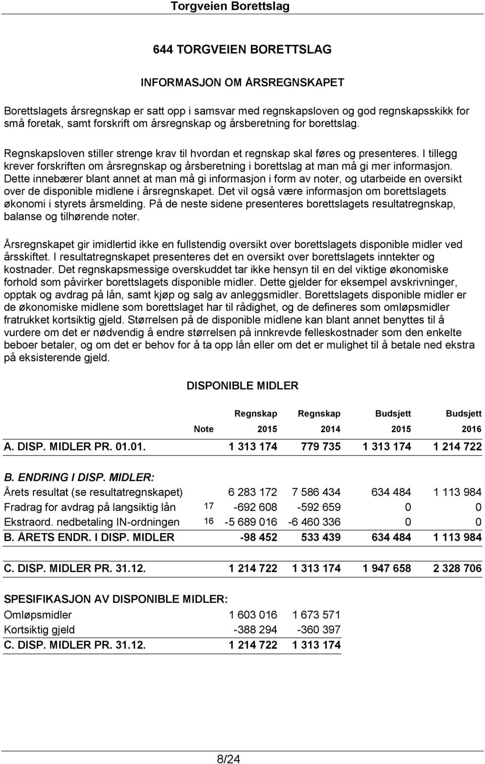 I tillegg krever forskriften om årsregnskap og årsberetning i borettslag at man må gi mer informasjon.