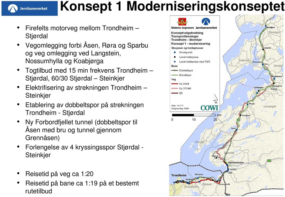 Trondheim Steinkjer Etablering av dobbeltspor på strekningen Trondheim - Stjørdal Ny Forbordfjellet tunnel (dobbeltspor til Åsen med bru og