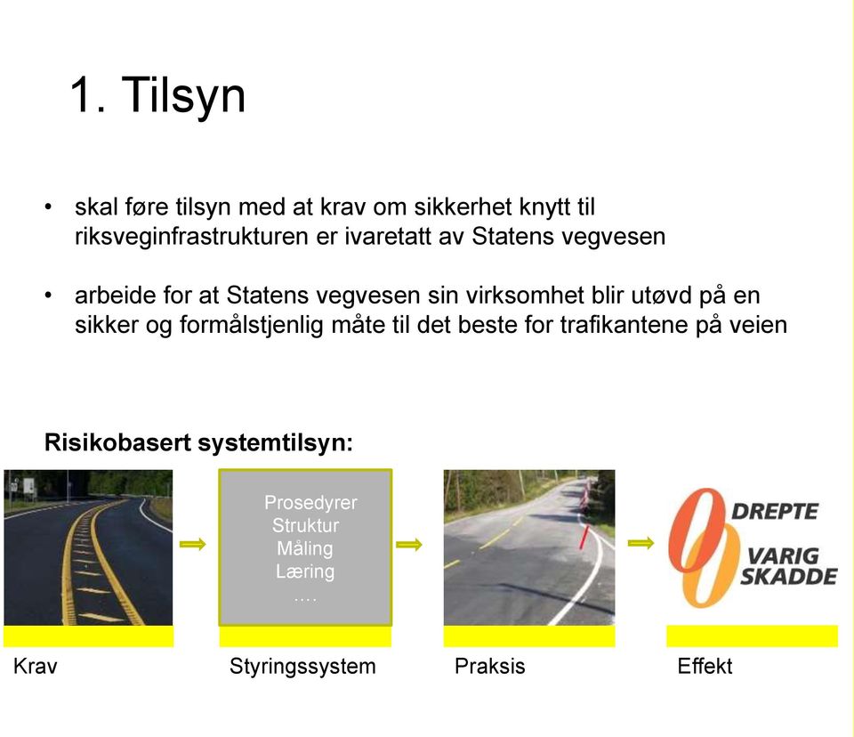 utøvd på en sikker og formålstjenlig måte til det beste for trafikantene på veien