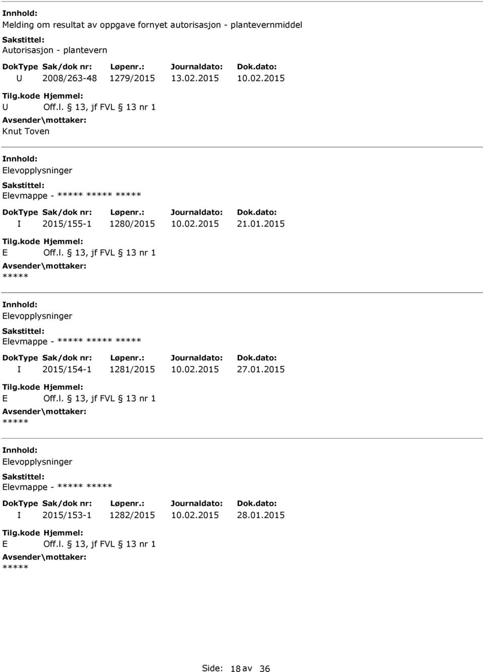 1280/2015 21.01.2015 levopplysninger levmappe - 2015/154-1 1281/2015 27.