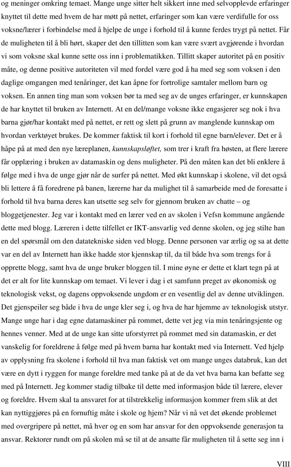 unge i forhold til å kunne ferdes trygt på nettet.