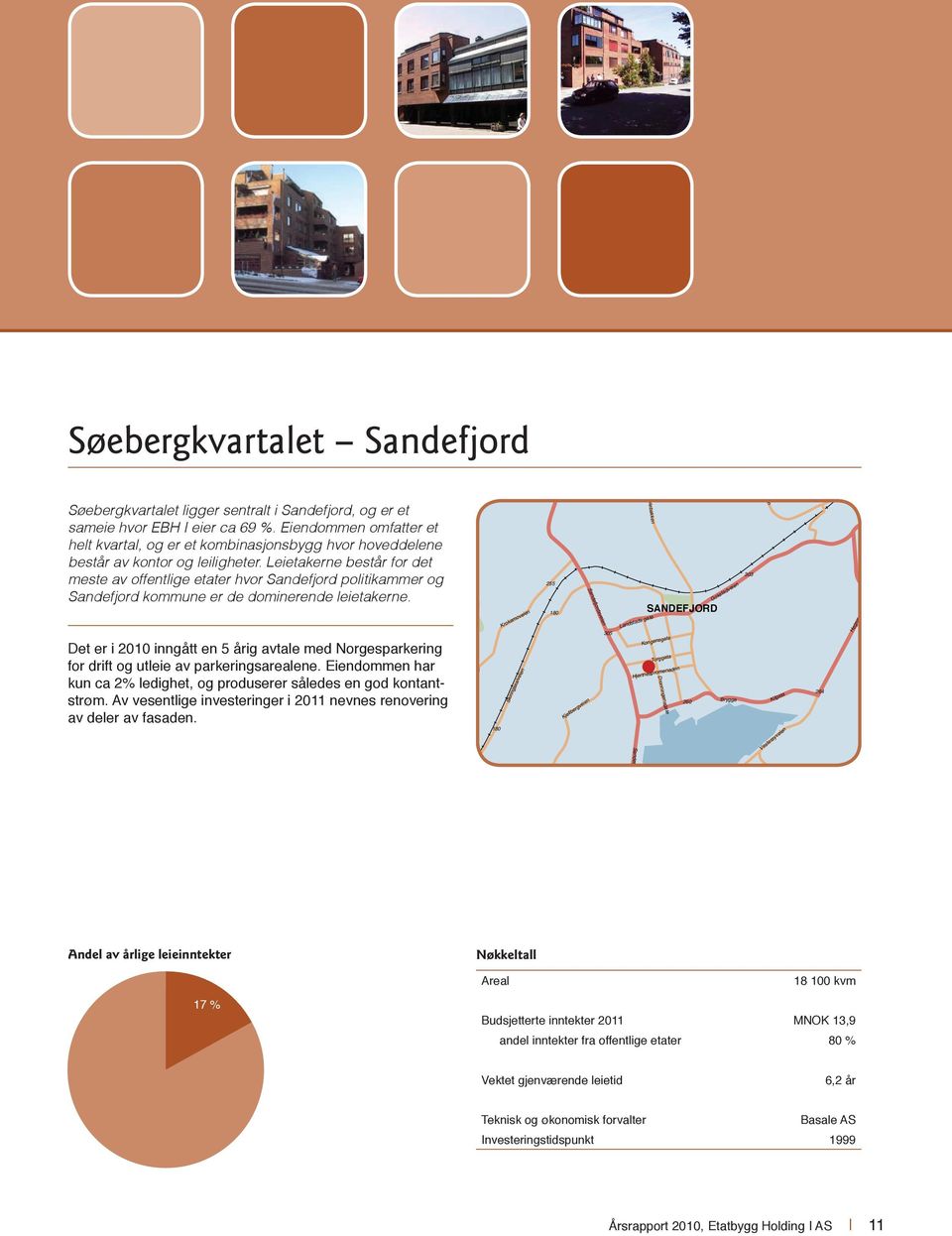 Leietakerne består for det meste av offentlige etater hvor Sandefjord politikammer og Sandefjord kommune er de dominerende leietakerne.