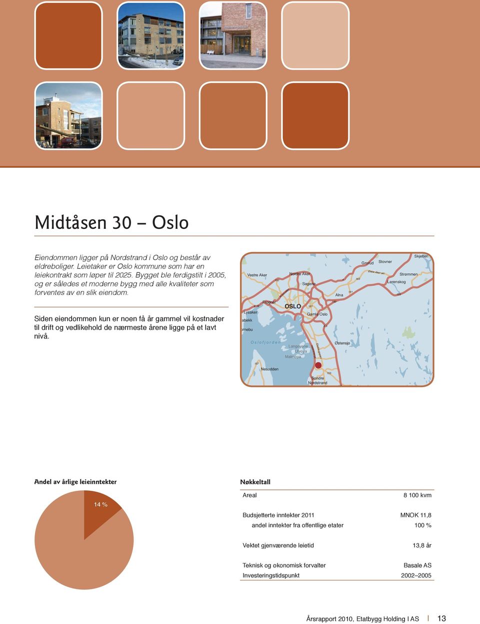 Siden eiendommen kun er noen få år gammel vil kostnader til drift og vedlikehold de nærmeste årene ligge på et lavt nivå.