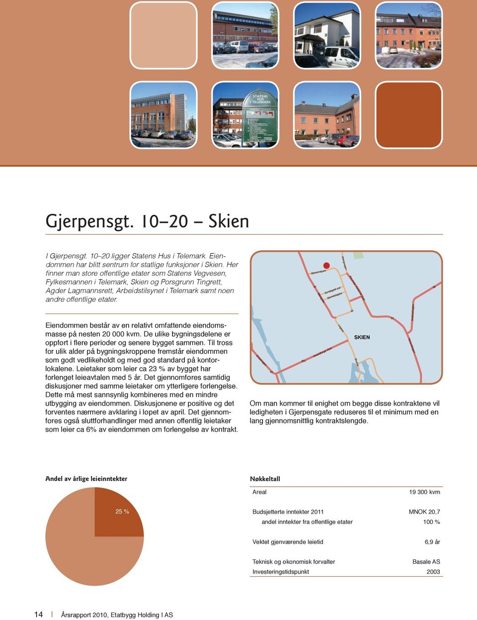 Gjerpensgate 44 Mælagata Sundegata øst Slemdalsgata Risingvegen Alexander Kiellands Gate 39 Eiendommen består av en relativt omfattende eiendomsmasse på nesten 20 000 kvm.