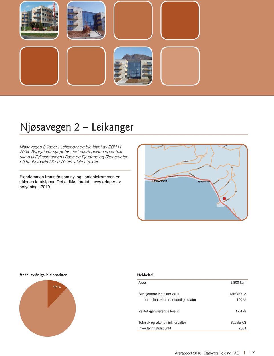 Kleppavegen Seberg Lauvhaugane Eiendommen fremstår som ny, og kontantstrømmen er således forutsigbar. Det er ikke foretatt investeringer av betydning i 2010.