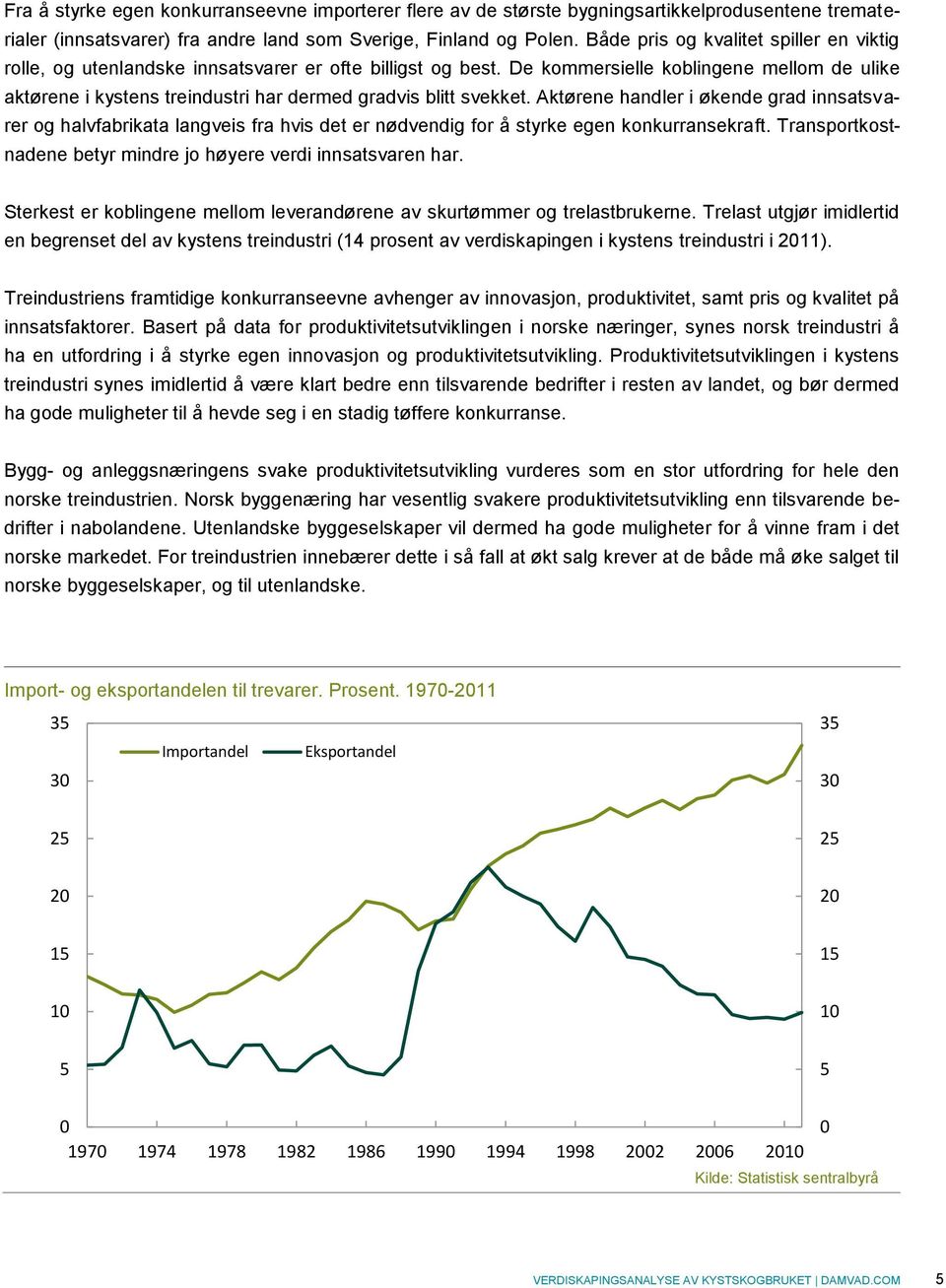 De kommersielle koblingene mellom de ulike aktørene i kystens treindustri har dermed gradvis blitt svekket.