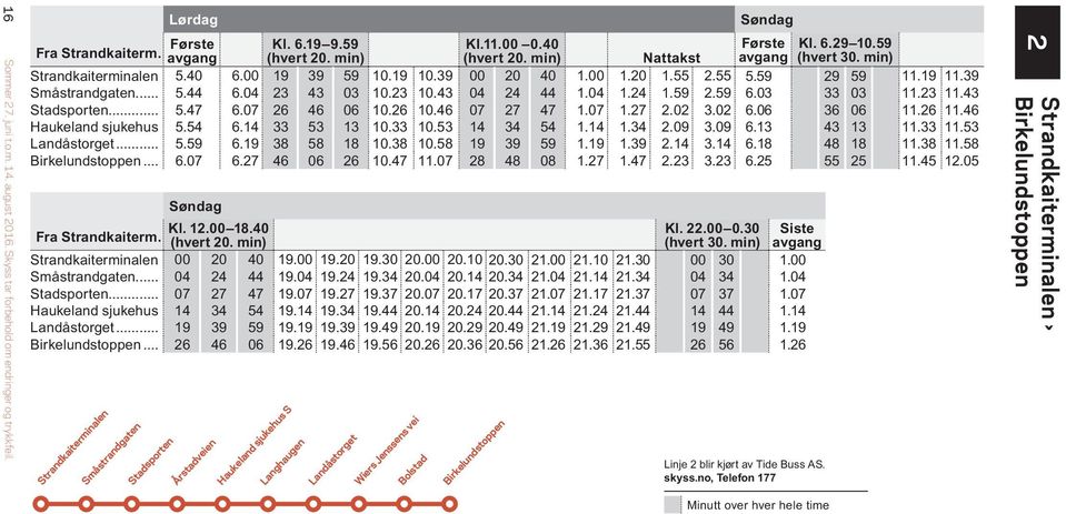 07 1.27 2.02 3.02 6.06 36 06 11.26 11.46 Haukeland sjukehus 5.54 6.14 33 53 13 10.33 10.53 14 34 54 1.14 1.34 2.09 3.09 6.13 43 13 11.33 11.53 Landåstorget... 5.59 6.19 38 58 18 10.38 10.