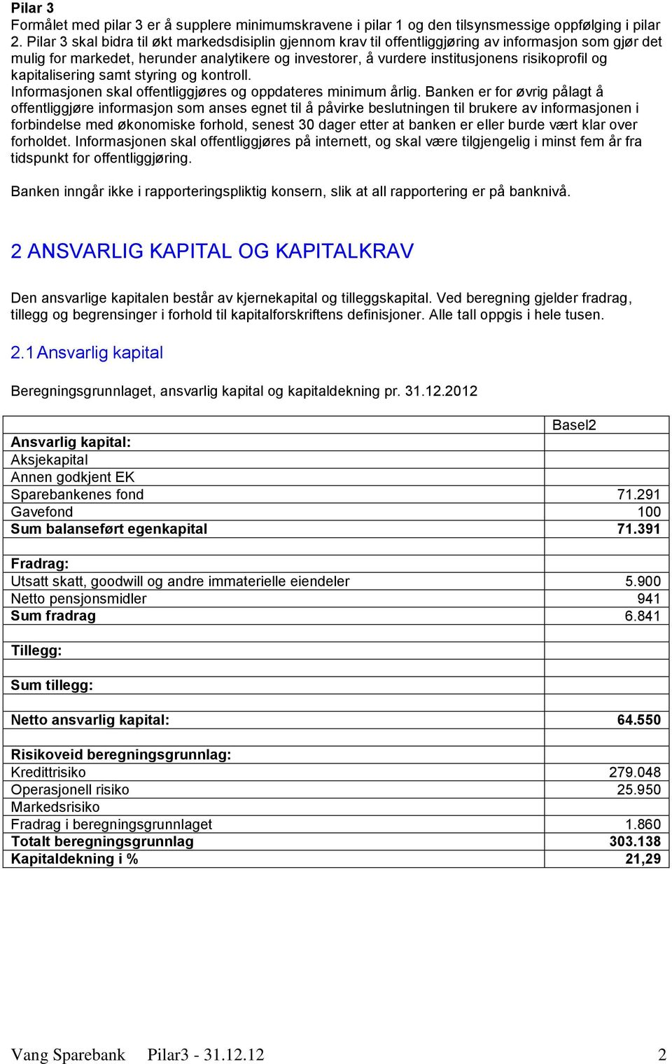 og kapitalisering samt styring og kontroll. Informasjonen skal offentliggjøres og oppdateres minimum årlig.