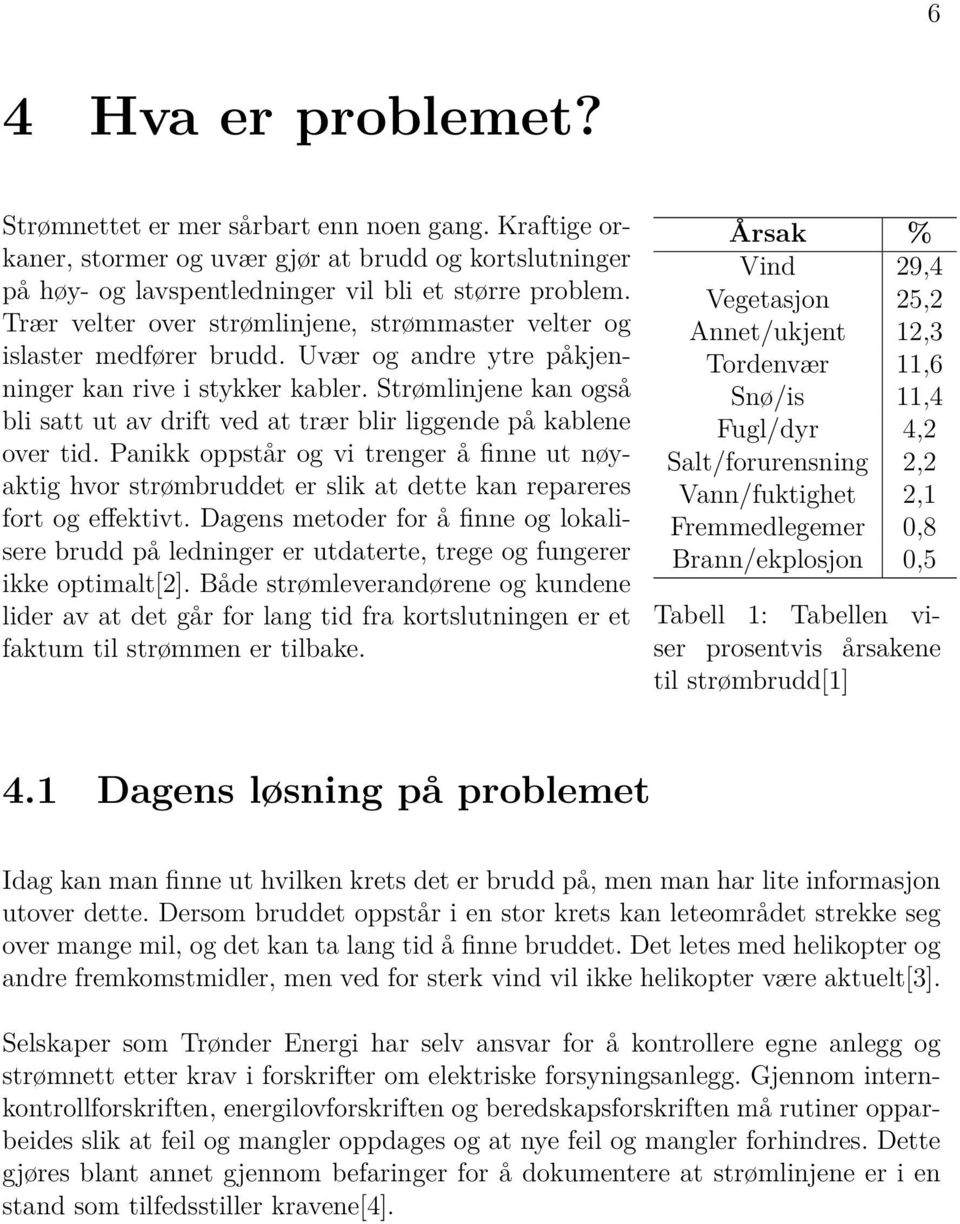 Strømlinjene kan også bli satt ut av drift ved at trær blir liggende på kablene over tid.