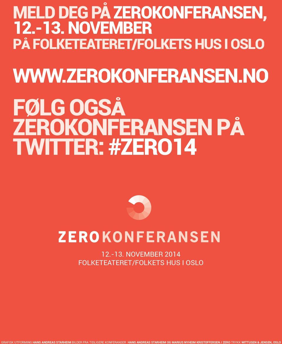 NOVEMBER 2014 FOLKETEATERET/FOLKETS 5-6 NOV.