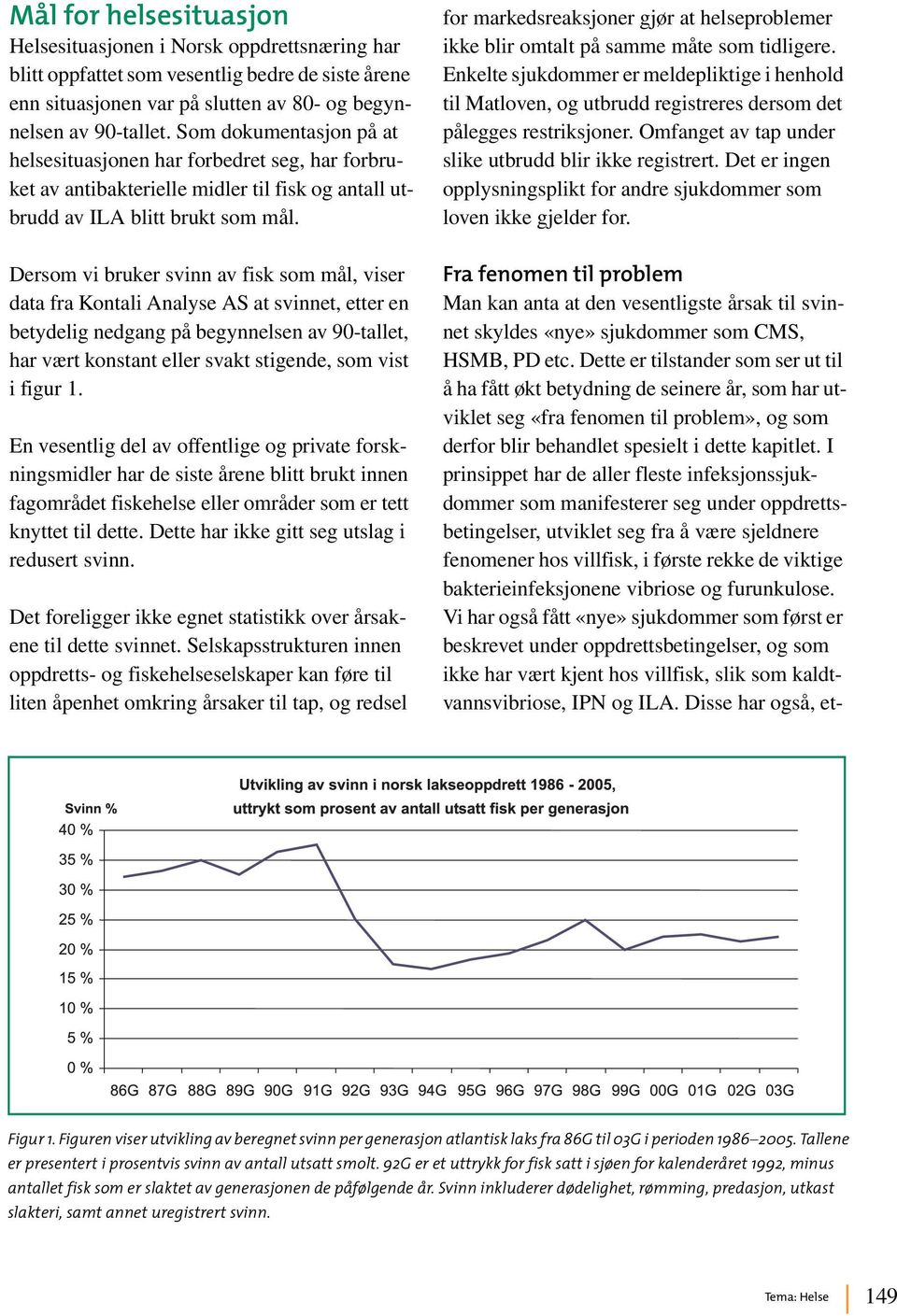 Dersom vi bruker svinn av fisk som mål, viser data fra Kontali Analyse AS at svinnet, etter en betydelig nedgang på begynnelsen av 90-tallet, har vært konstant eller svakt stigende, som vist i figur