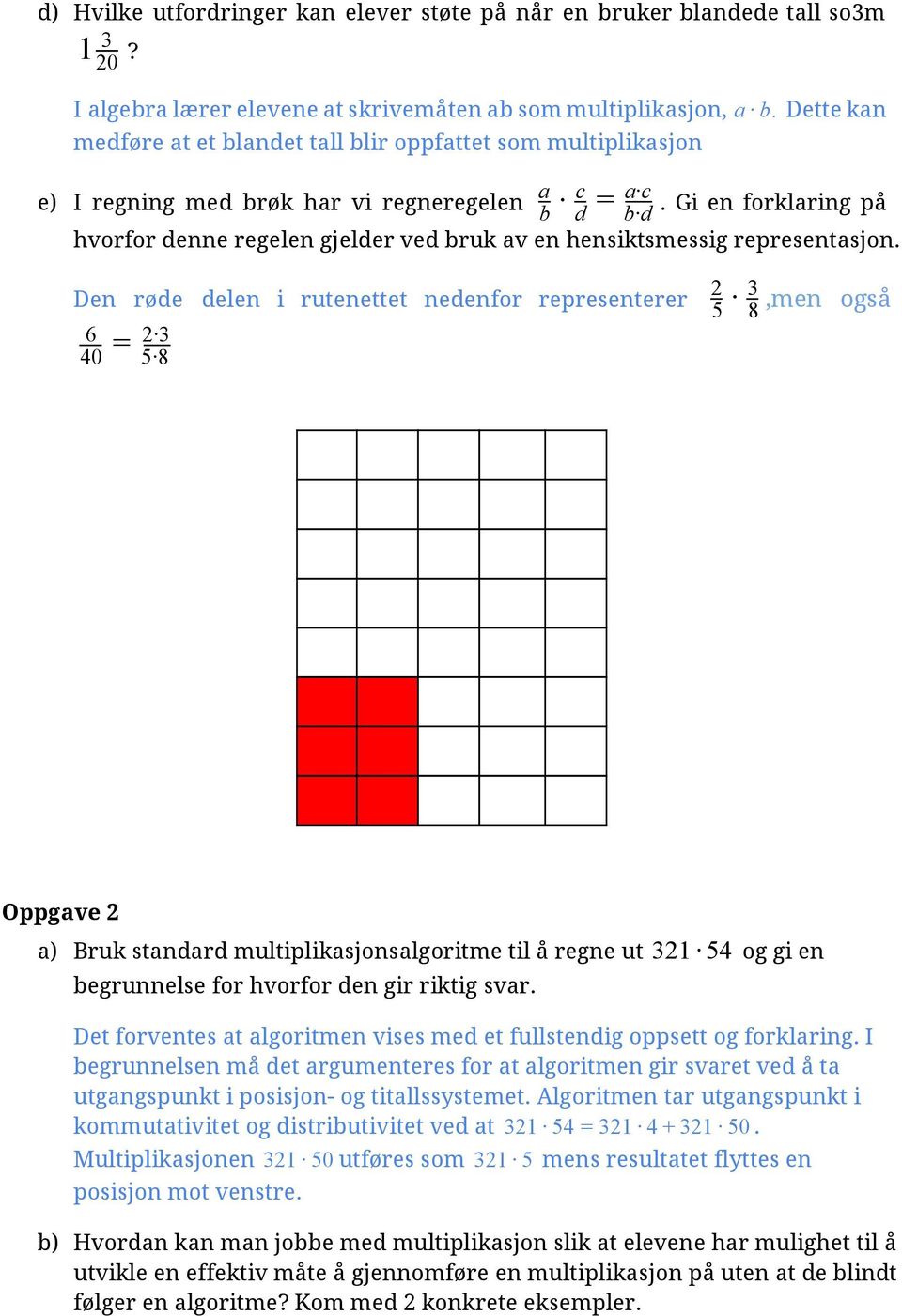 Gi en forklaring på hvorfor denne regelen gjelder ved bruk av en hensiktsmessig representasjon.