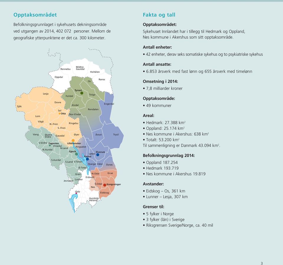 -Fron Oppdal Dovre Sel Otta S.-Fron Gausdal Ringebu Øyer V.Slidre Fagernes Lillehammer Etnedal Ringsaker N.Land N.Aurdal Gjøvik Elverum Løten Hamar S.