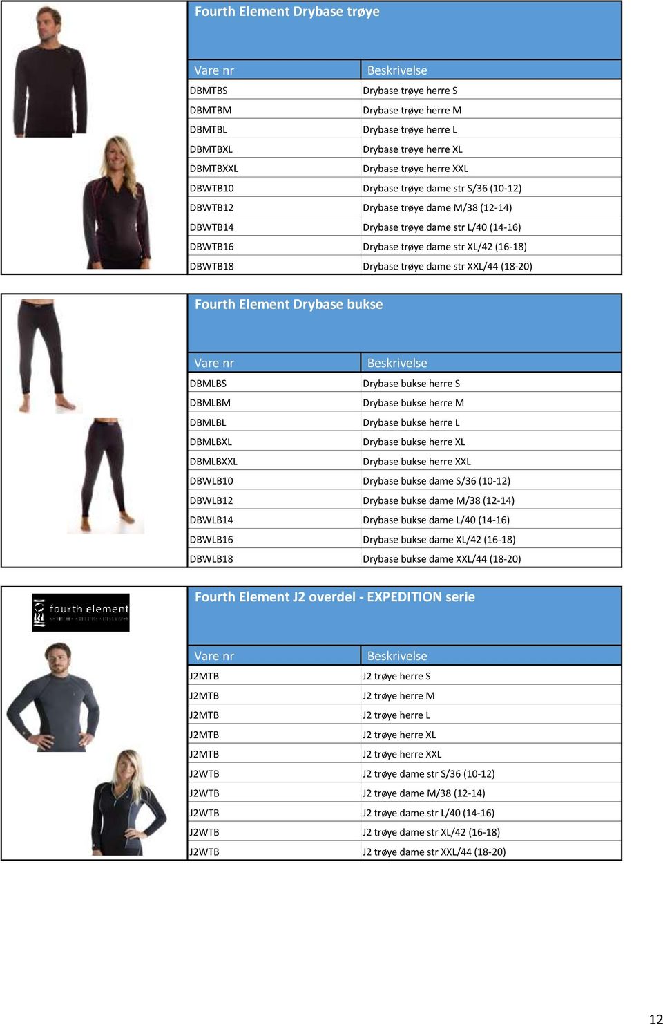 str XXL/44 (18-20) Fourth Element Drybase bukse kr 500 DBMLBS Drybase bukse herre S kr 625 DBMLBM DBMLBL DBMLBXL DBMLBXXL Drybase bukse herre M Drybase bukse herre L Drybase bukse herre XL Drybase