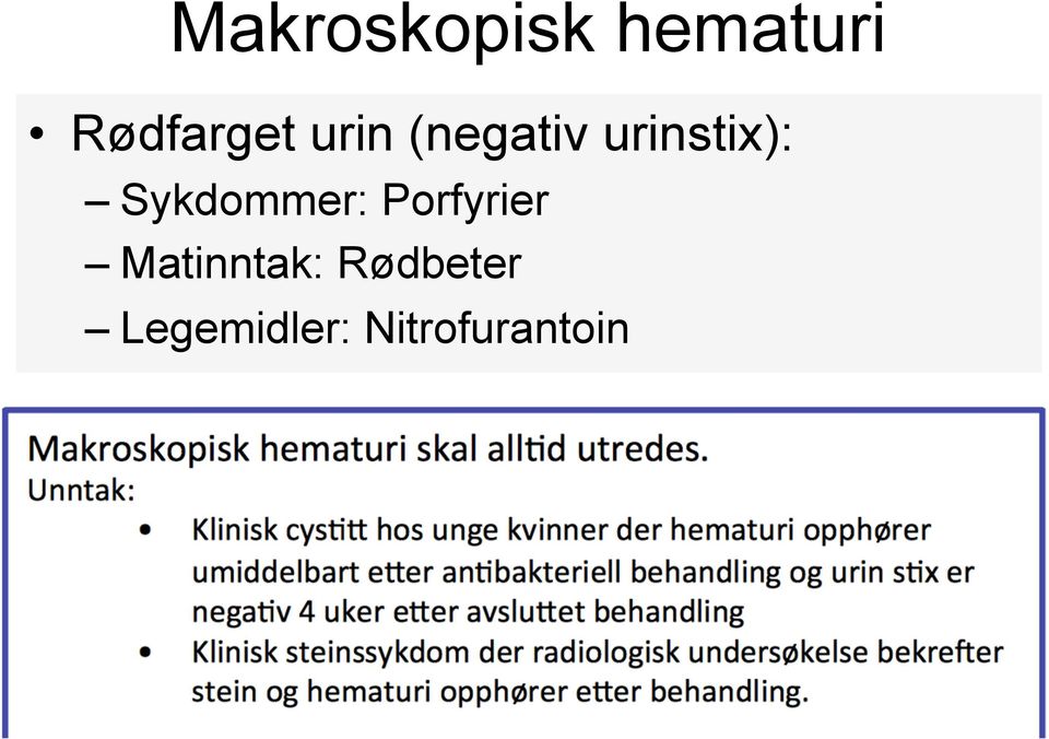 urinstix): Sykdommer: