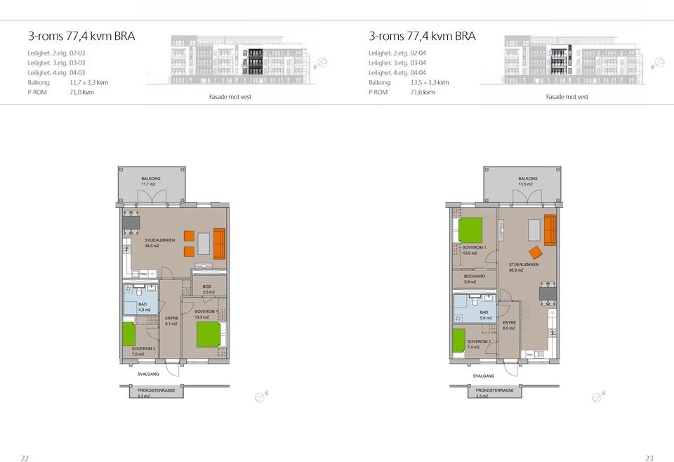 3,9 m2 STUE/KJØKKE 36,9 m2 ETRE 9,1 m2 13,3 m2 5,6 m2 ETRE 6,0 m2 7,5 m2 7,4 m2 SVALGAG SVALGAG FROKOSTERRASSE 3,3 m2 FROKOSTERRASSE 3,3 m2 Plan leilighet: 03-03 05-01 05-02 5. etg 05-01 05-02 5.