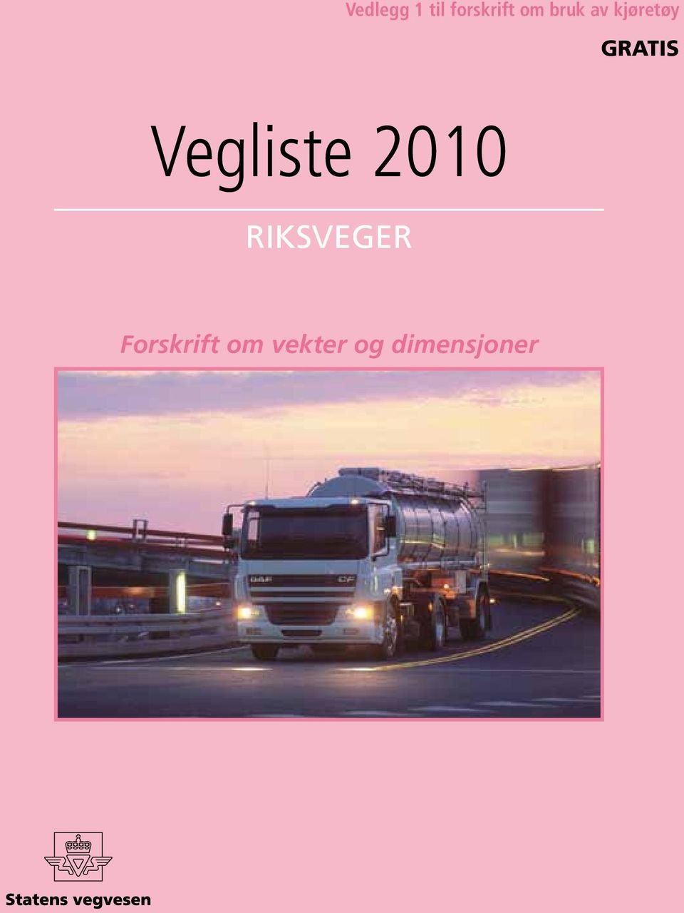 Vegliste 2010 riksveger