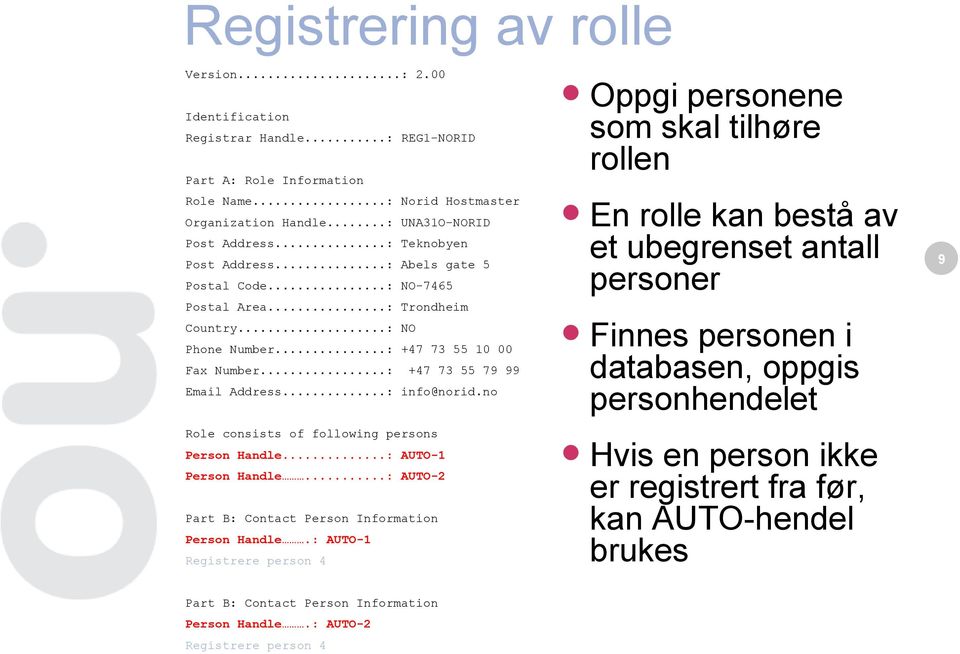 no Role consists of following persons Person Handle...: AUTO-1 Person Handle...: AUTO-2 Part B: Contact Person Information Person Handle.