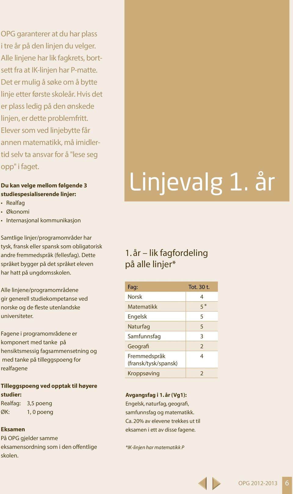 Du kan velge mellom følgende 3 studiespesialiserende linjer: Realfag Økonomi Internasjonal kommunikasjon Linjevalg 1.