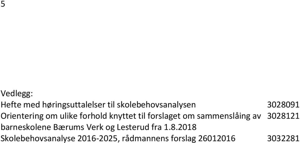 sammenslåing av 3028121 barneskolene Bærums Verk og Lesterud fra