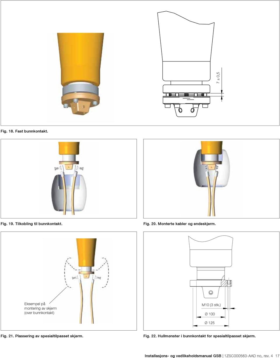 ) Ø 100 Ø 125 Fig. 21. Plassering av spesialtilpasset skjerm. Fig. 22.