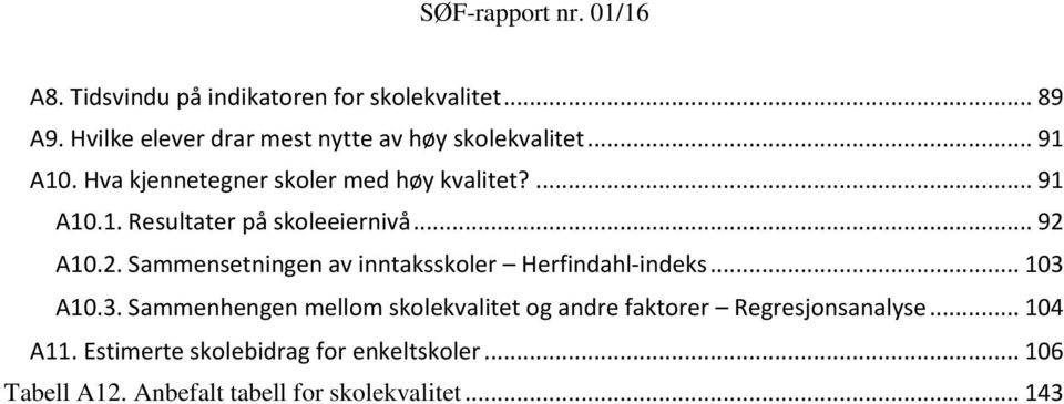 A10.2. Sammensetningen av inntaksskoler Herfindahl-indeks... 103 