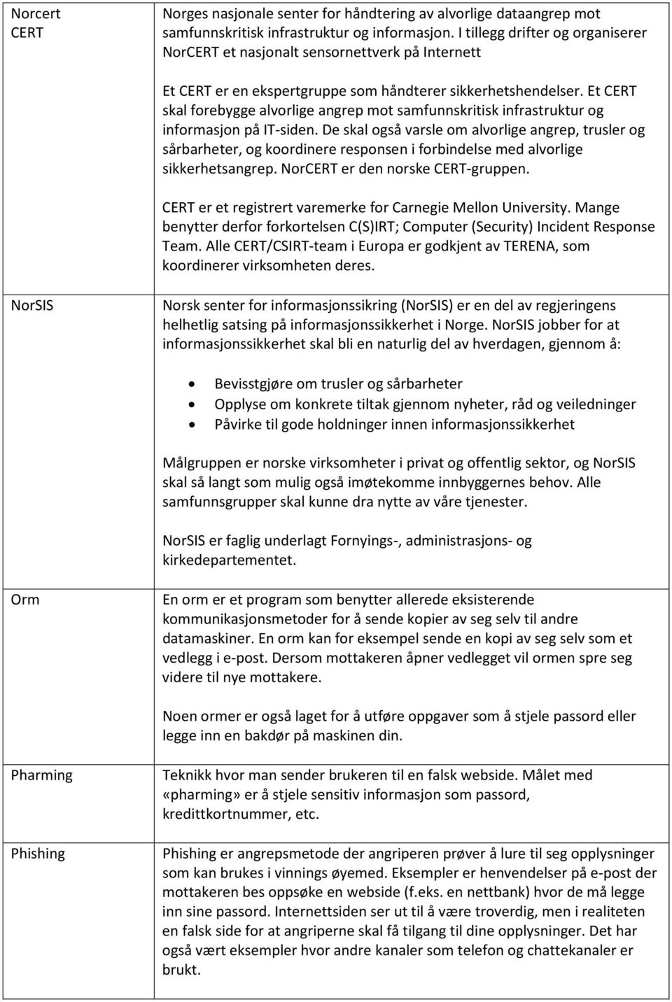 Et CERT skal forebygge alvorlige angrep mot samfunnskritisk infrastruktur og informasjon på IT-siden.