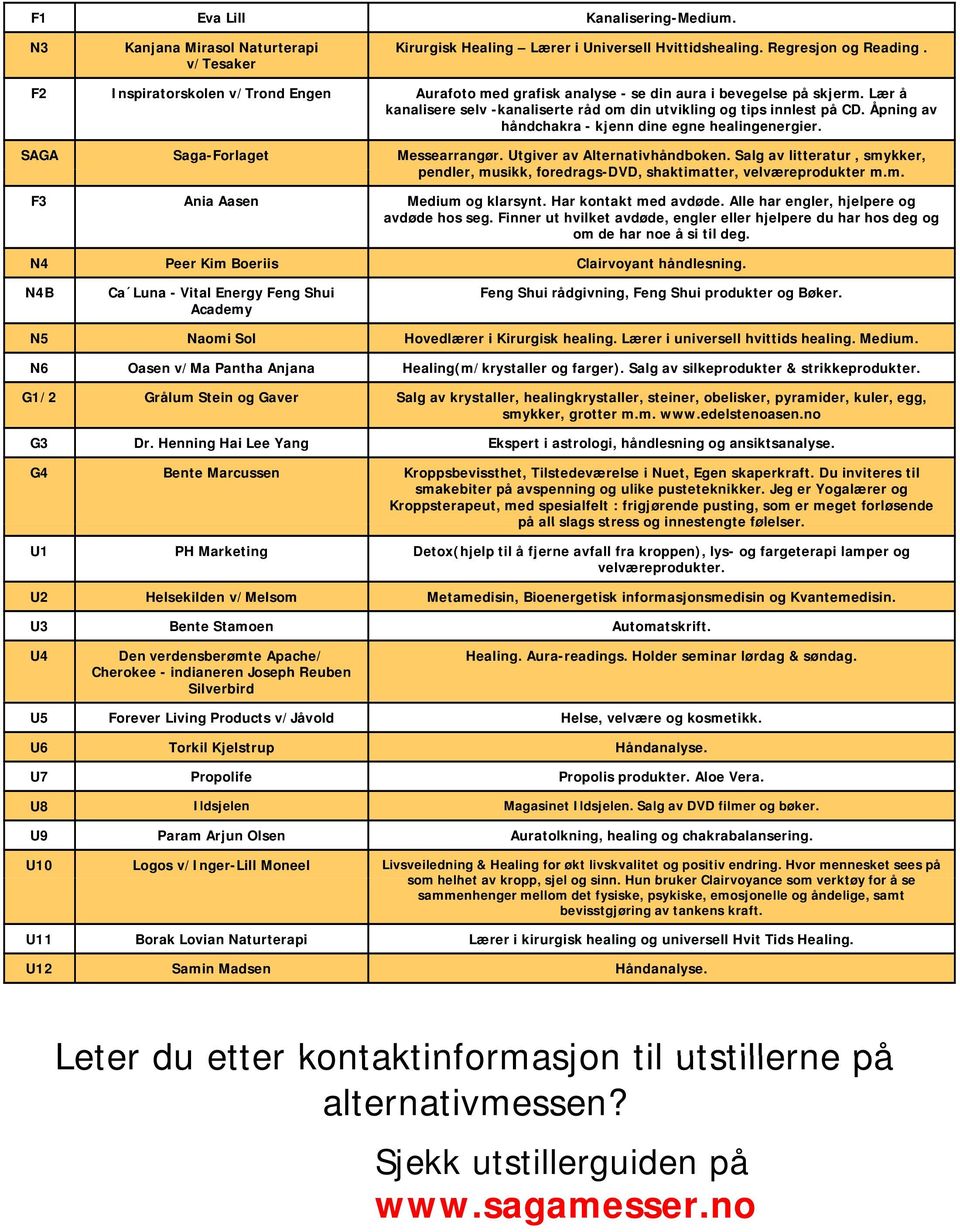 Åpning av håndchakra - kjenn dine egne healingenergier. SAGA Saga-Forlaget Messearrangør. Utgiver av Alternativhåndboken.