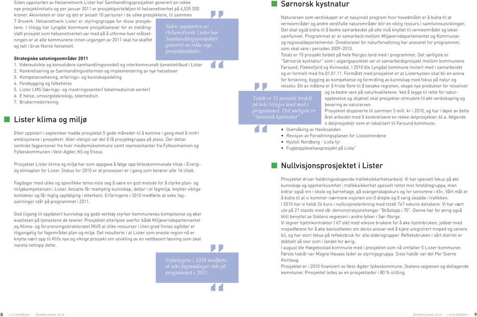 I tillegg har Lyngdal kommune prosjektansvar for et meldingsløft prosjekt som helsenettverket var med på å utforme hvor målsetningen er at alle kommunene innen utgangen av 2011 skal ha skaffet og