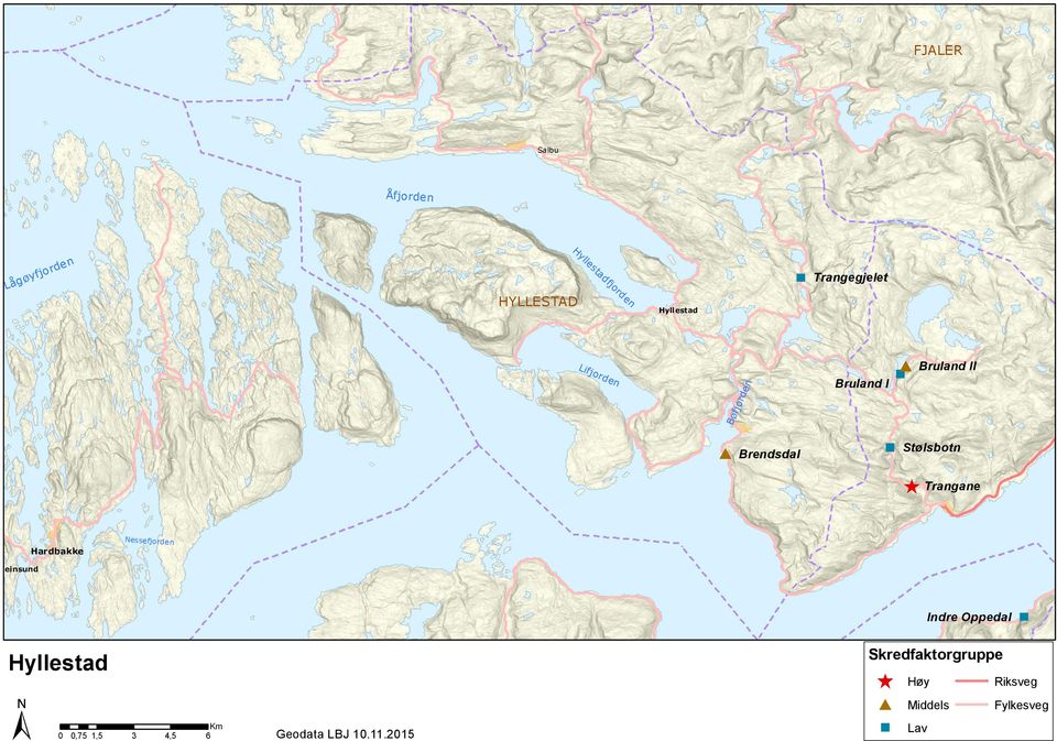 Bøfjorden Bruland I Bruland II Brendsdal Stølsbotn