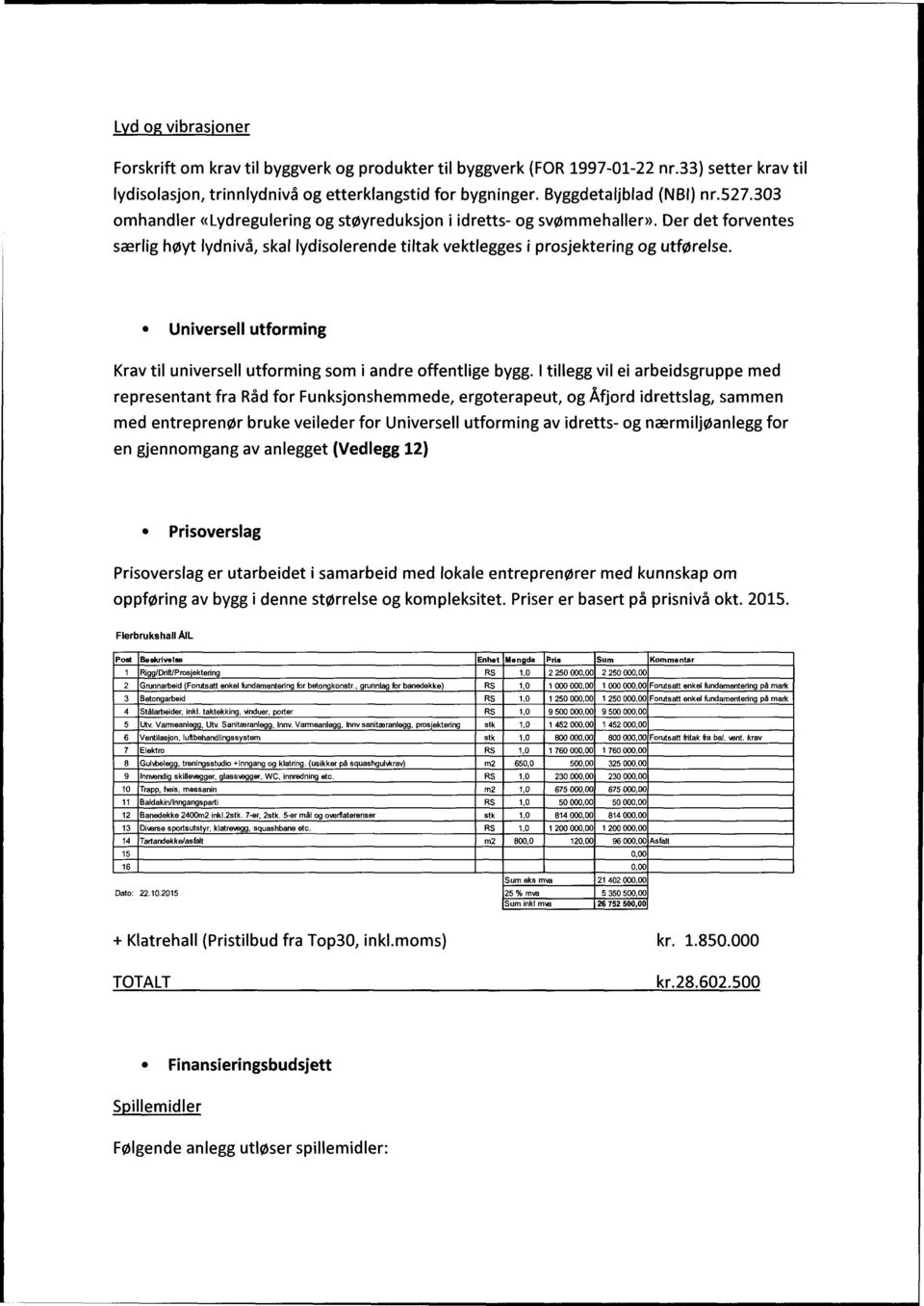 0 Universell utforming Krav til universell utforming som i andre offentlige bygg.