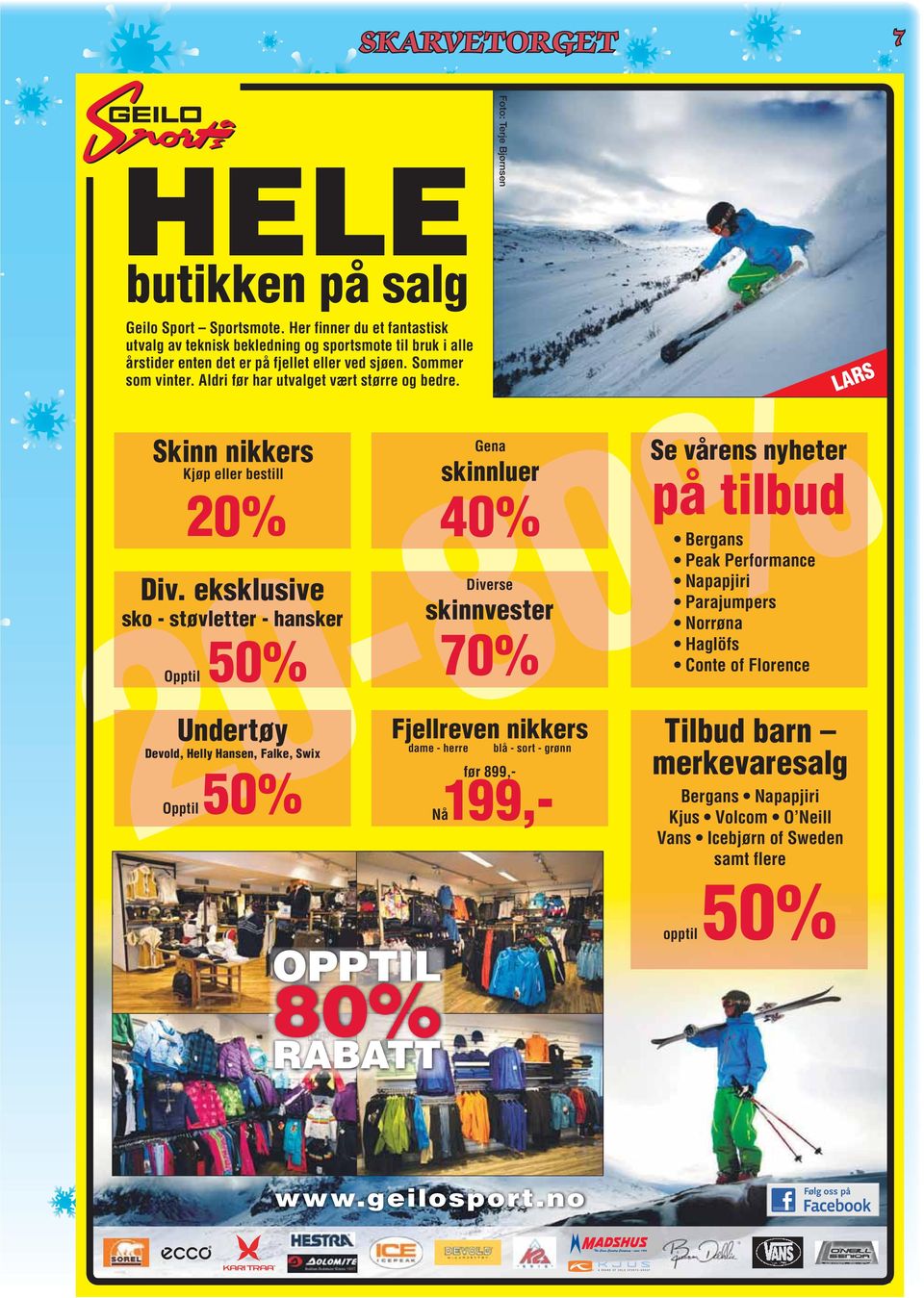 Undertøy Devold, Helly Hansen, Falke, Swix 50% 70% Fjellreven nikkers dame - herre før 899,- blå - sort -