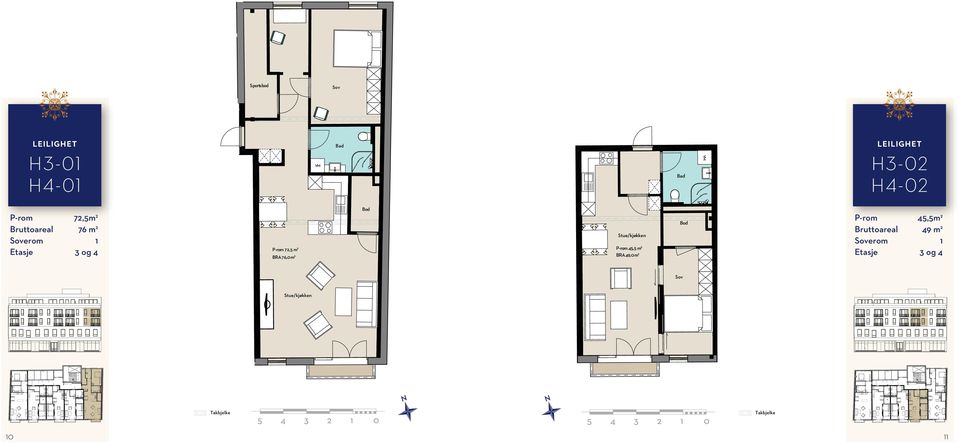 BRA 76,0 m 2 Stue/kjøkken P-rom 45,5 m 2 BRA 49,0 m 2