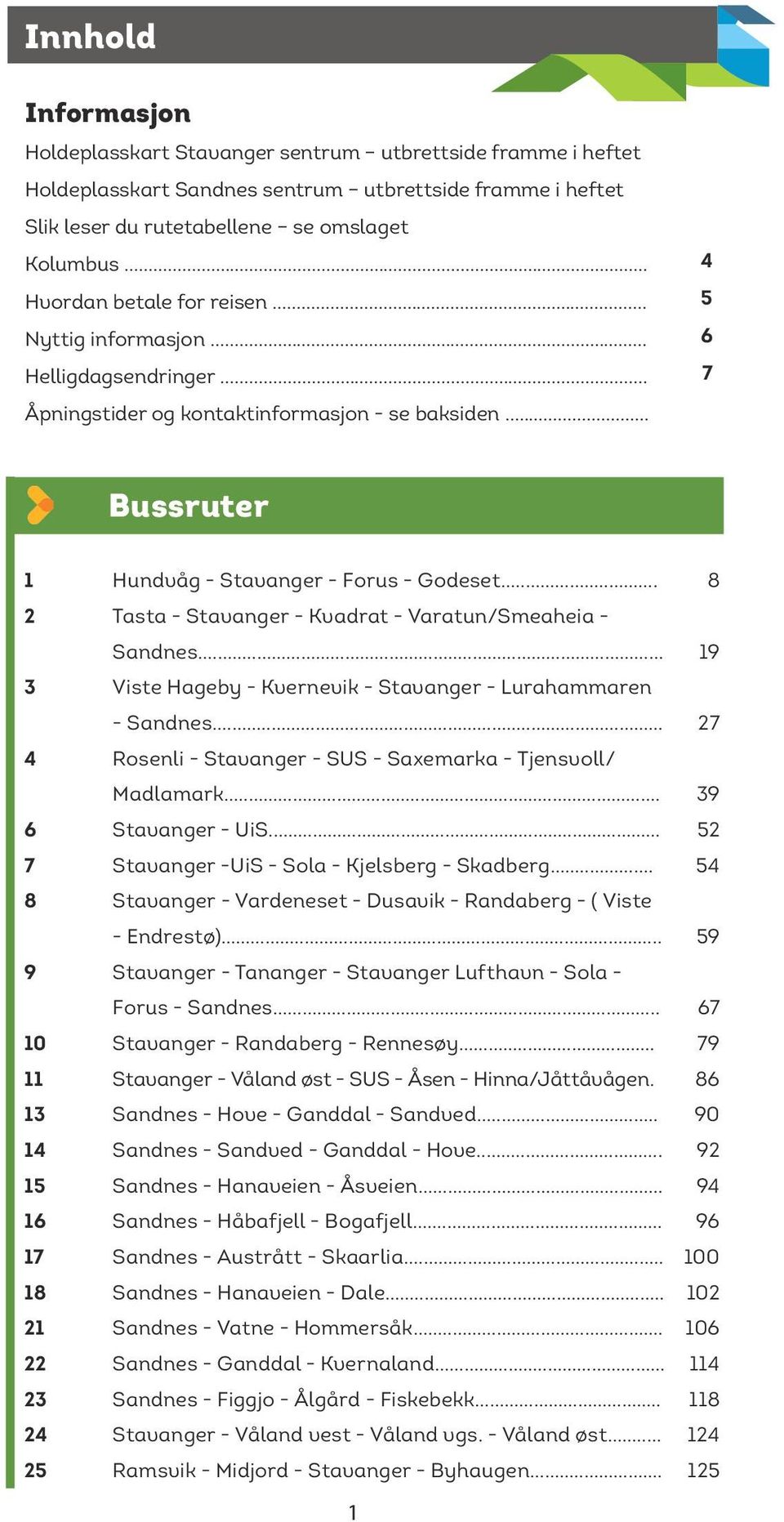 . 4 5 6 7 Bussruter 1 2 3 4 6 7 8 9 10 11 13 14 15 16 17 18 21 22 23 24 25 Hundvåg - Stavanger - Forus - Godeset Tasta - Stavanger - Kvadrat - Varatun/Smeaheia - Sandnes.