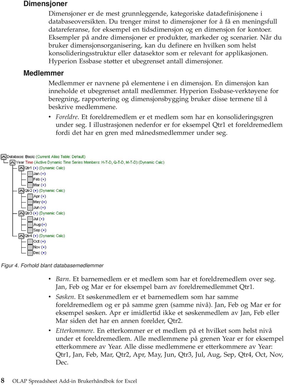 Når du bruker dimensjonsorganisering, kan du definere en hvilken som helst konsolideringsstruktur eller datasektor som er relevant for applikasjonen.