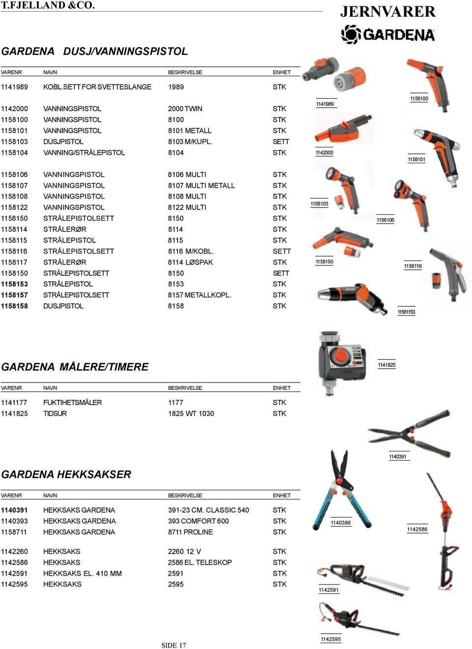 SETT 1158104 VANNING/STRÅLEPISTOL 8104 STK 1158106 VANNINGSPISTOL 8106 MULTI STK 1158107 VANNINGSPISTOL 8107 MULTI METALL STK 1158108 VANNINGSPISTOL 8108 MULTI STK 1158122 VANNINGSPISTOL 8122 MULTI