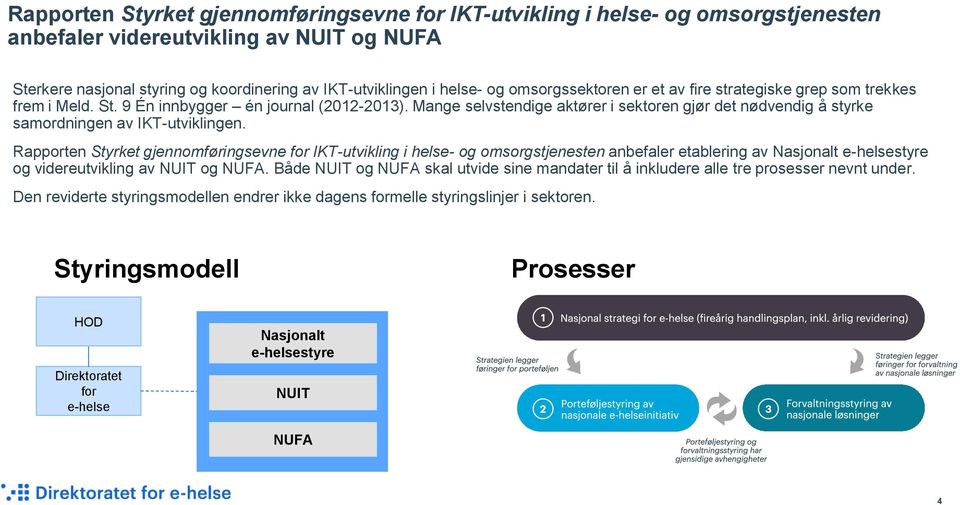 Mange selvstendige aktører i sektoren gjør det nødvendig å styrke samordningen av IKT-utviklingen.