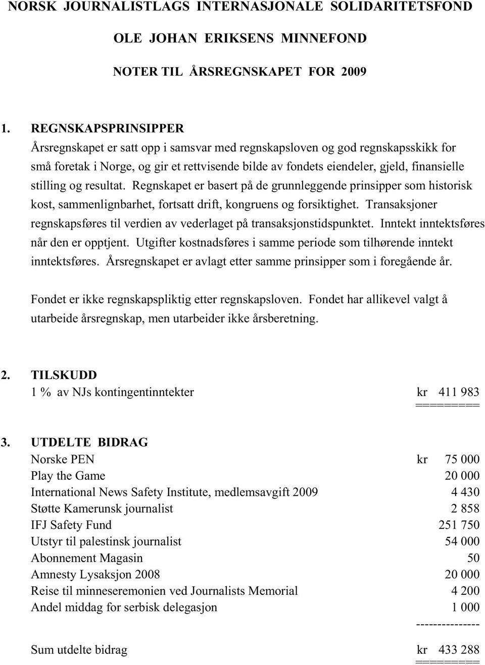 og resultat. Regnskapet er basert på de grunnleggende prinsipper som historisk kost, sammenlignbarhet, fortsatt drift, kongruens og forsiktighet.