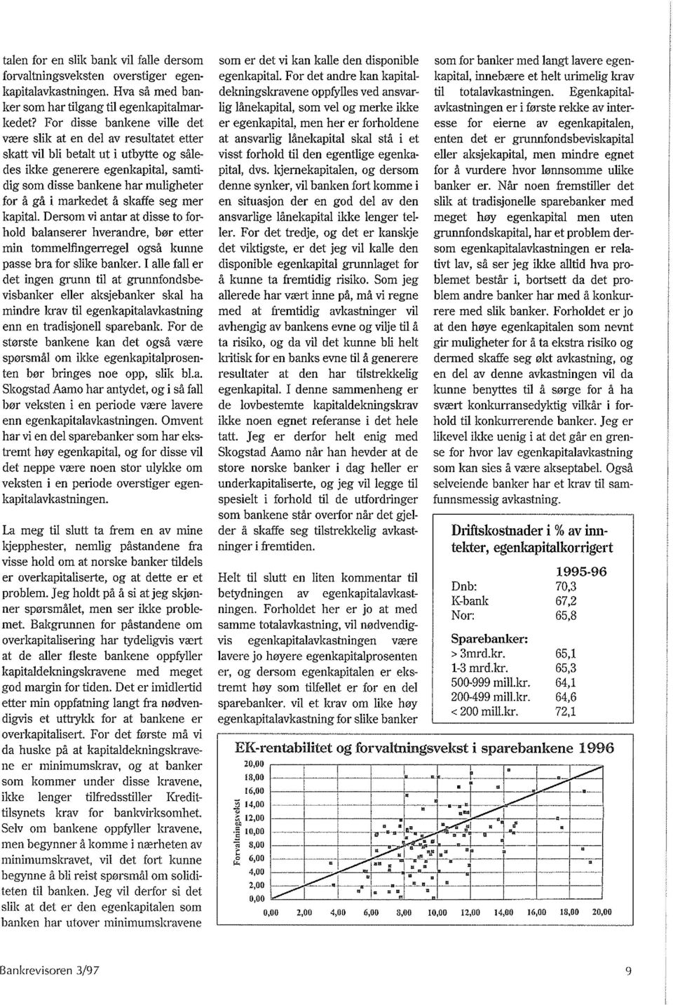 markedet i\ skaffe seg mer kapital. Dersom vi antar at disse to forhold balanserer hverandre, bor etter min tommelfingeltegel ogsa kunne passe bra for slike banker.