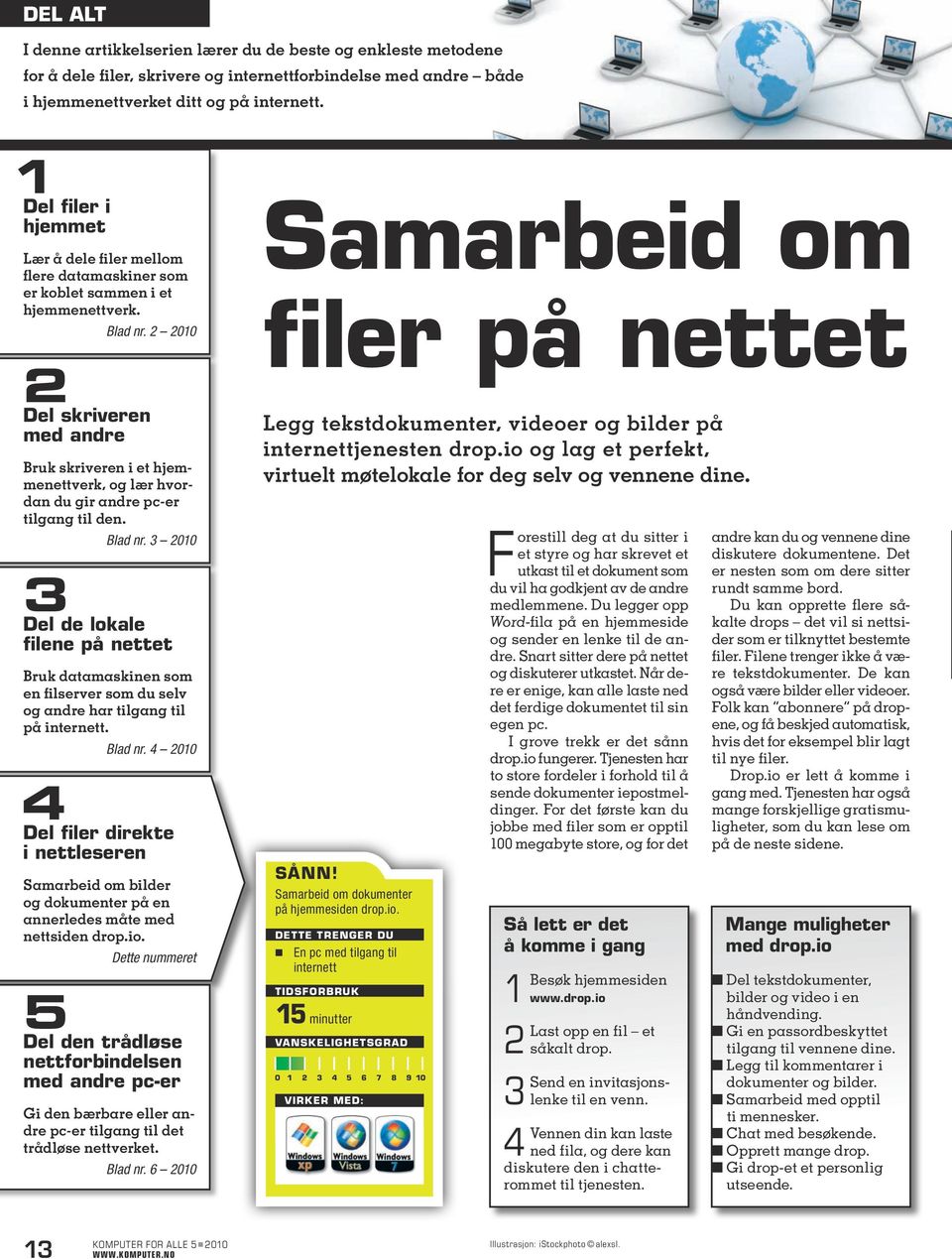 00 Del skriveren med andre Bruk skriveren i et hjemmenettverk, og lær hvordan du gir andre pc-er tilgang til den. Blad nr.