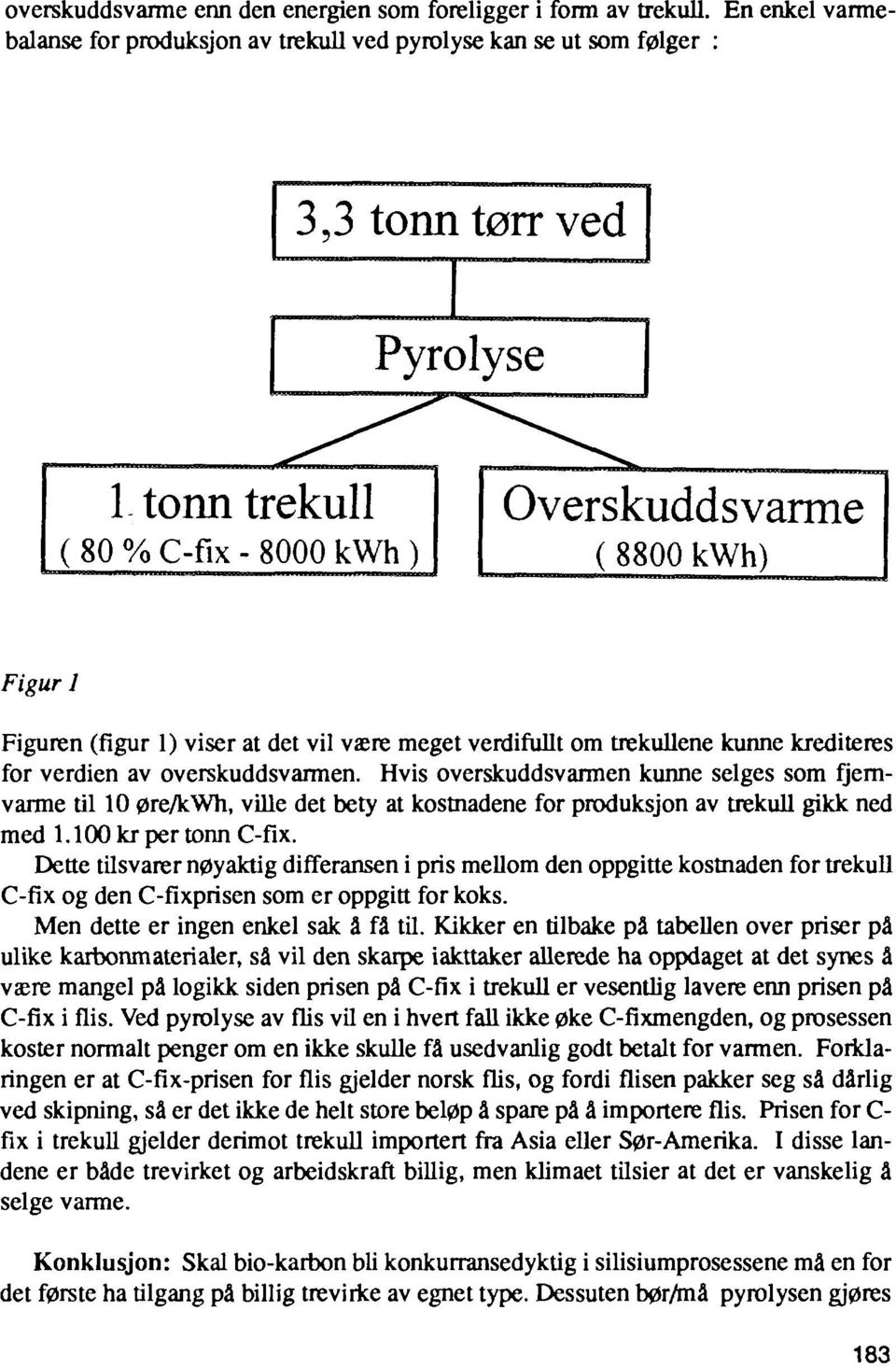 (figur 1) viser at det vil være meget verdifullt om trekullene kunne krediteres for verdien av overskuddsvarmen.