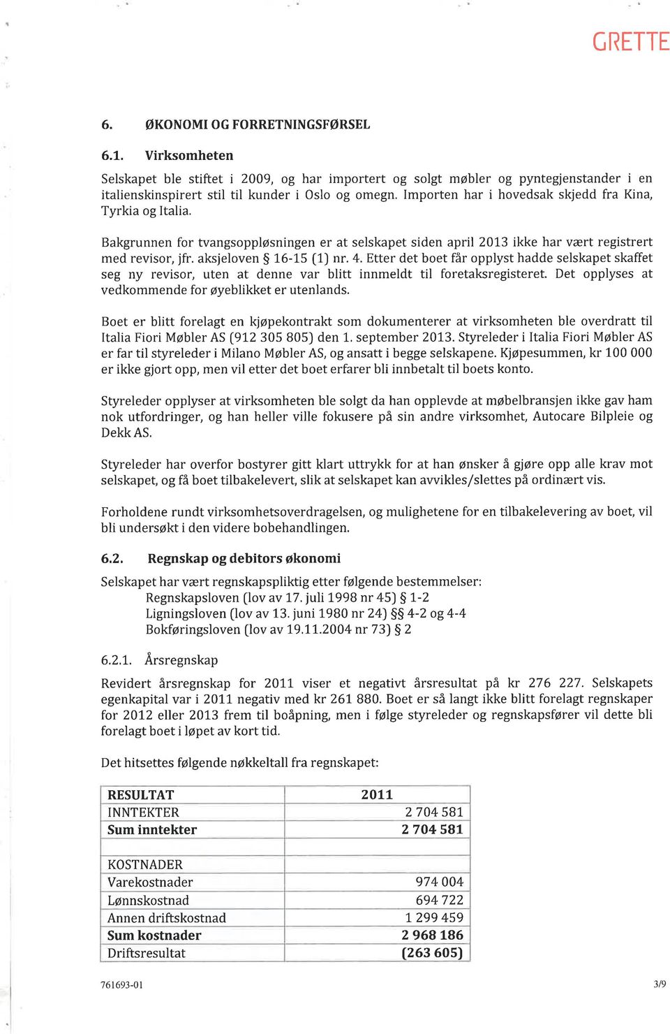 Etter det boet får opplyst hadde selskapet skaffet seg ny revisor, uten at denne var blitt innmeldt til foretaksregisteret. Det opplyses at vedkommende for øyeblikket er utenlands.