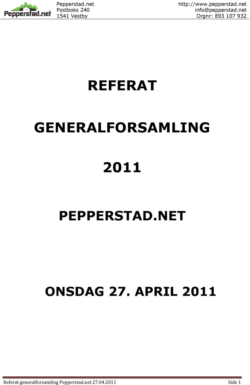 APRIL 2011 Referat