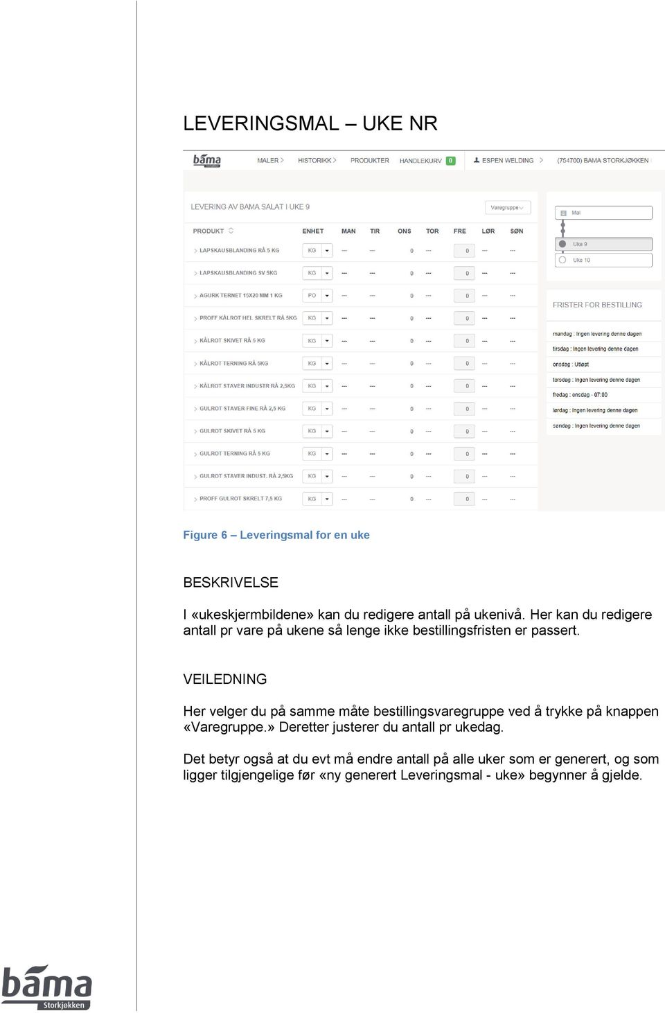 VEILEDNING Her velger du på samme måte bestillingsvaregruppe ved å trykke på knappen «Varegruppe.