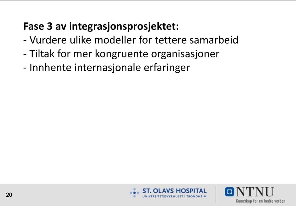 samarbeid - Tiltak for mer kongruente