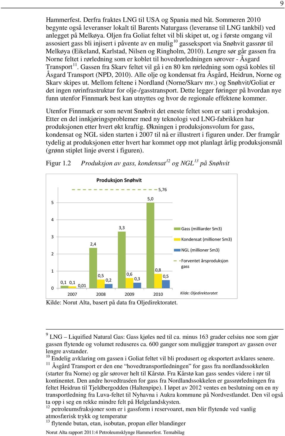 Ringholm, 2010). Lengre sør går gassen fra Norne feltet i rørledning som er koblet til hovedrørledningen sørover - Åsgard Transport 11.