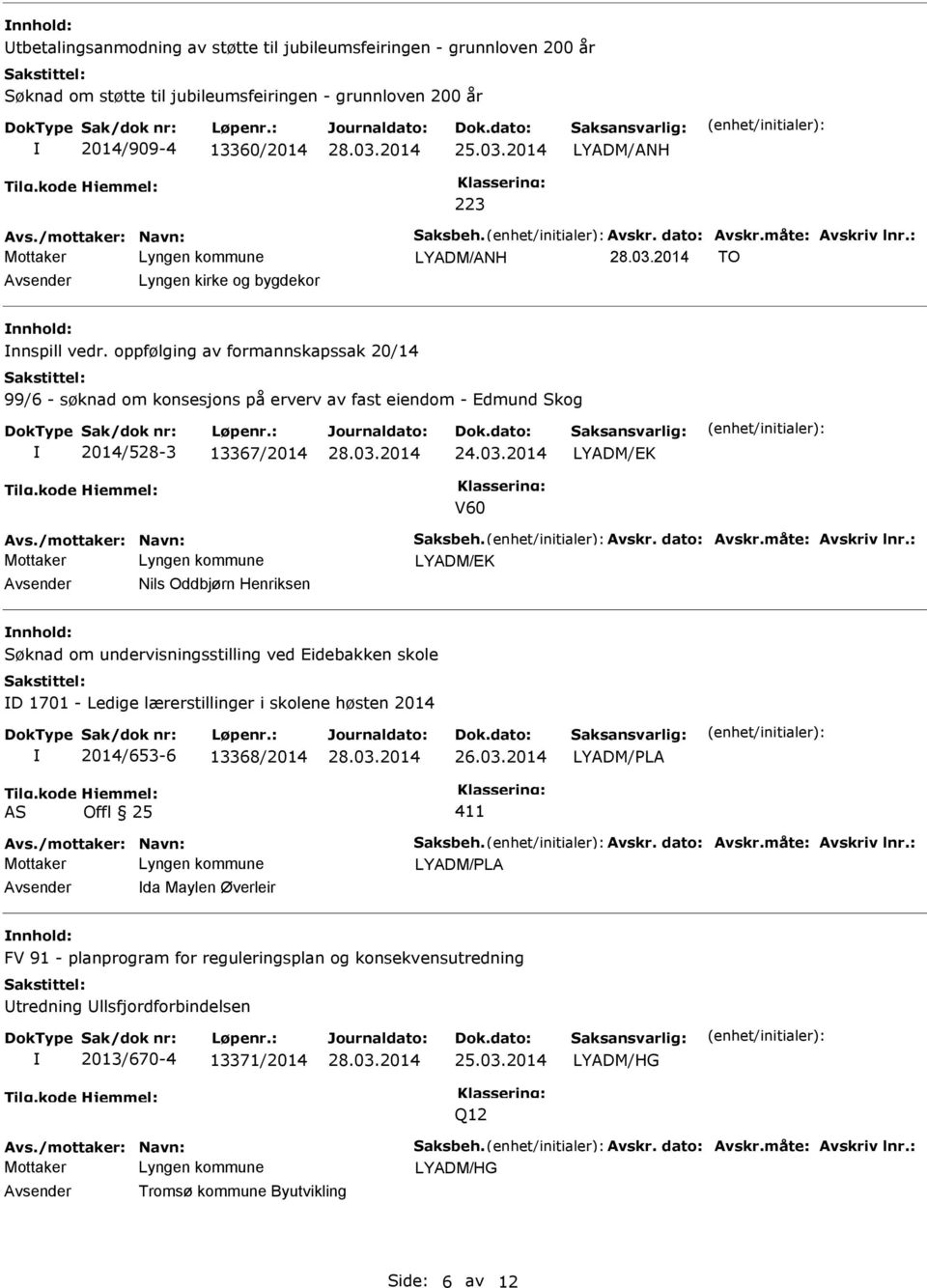 oppfølging av formannskapssak 20/14 99/6 - søknad om konsesjons på erverv av fast eiendom - Edmund Skog 2014/528-3 13367/2014 V60 Nils Oddbjørn Henriksen Søknad om undervisningsstilling ved