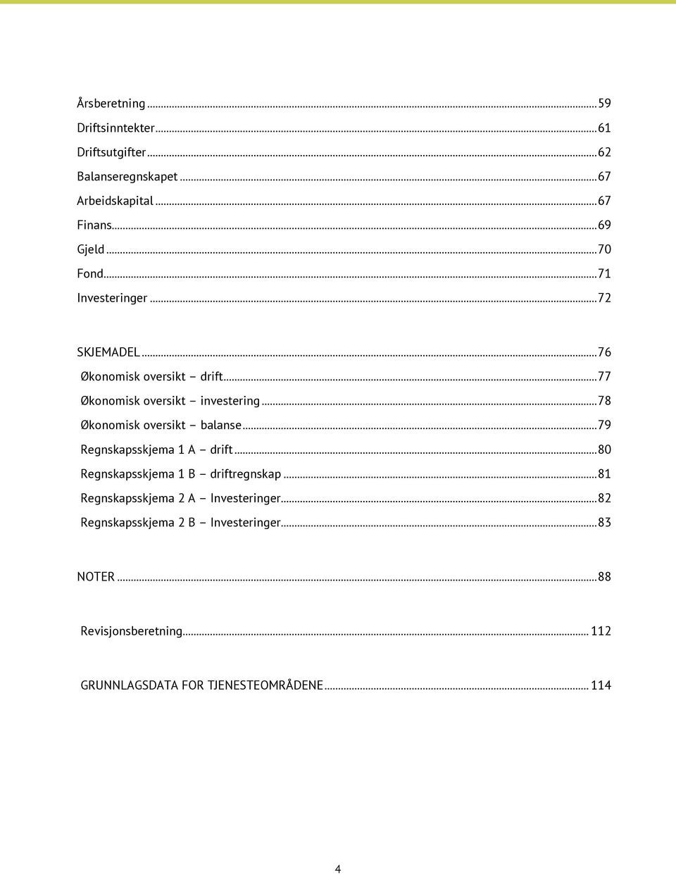 ..78 Økonomisk oversikt balanse...79 Regnskapsskjema 1 A drift...80 Regnskapsskjema 1 B driftregnskap.